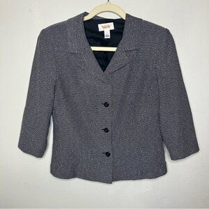 Vintage Talbots Black and White Blazer Structured Suit Jacket Size 4